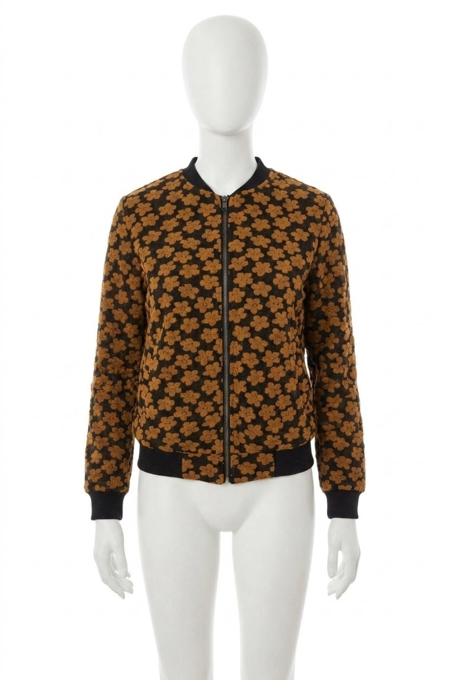 NEW AMPERSAND AVE flower bomber jacket in mustard
